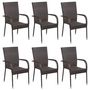 Voir la diapositive 5 : VIDAXL Ensemble a manger de jardin 7 pcs Resine tressee Marron