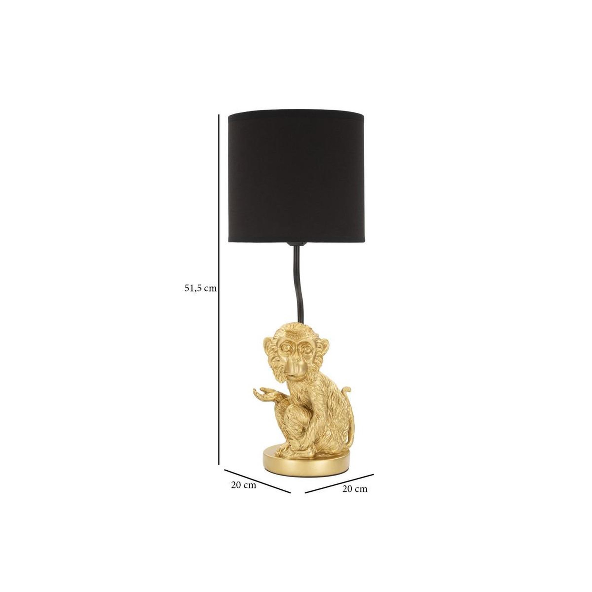 Voir la diapositive 6 : Paris Prix Lampe à poser design  monkey  51cm or & noir