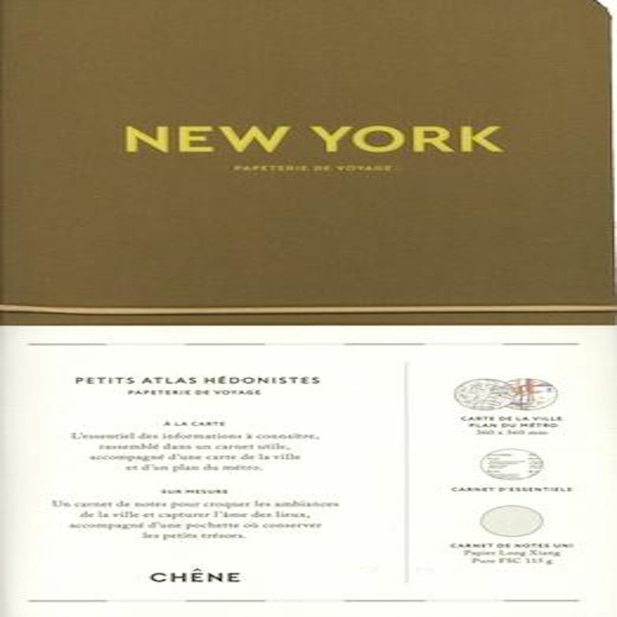 CARNET DE VOYAGE NEW YORK. CARNET AVEC 1 POCHETTE A RABATS, 1 CARTE DE LA VILLE, 1 PLAN DU METRO, 1 CARNET D'ESSENTIELS, 1 CARNET DE NOTES, 1 PLANCHE DE STICKERS UTILES ET 1 PLANCHE DE STICKERS DECORATIFS, AVEC 2 PLAN DETACHABLE, Editions du Chêne