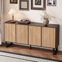 Voir la diapositive 4 : MERAX Buffet 4 porte(s) 0 tiroir(s) - 160 cm naturel+noir mdf