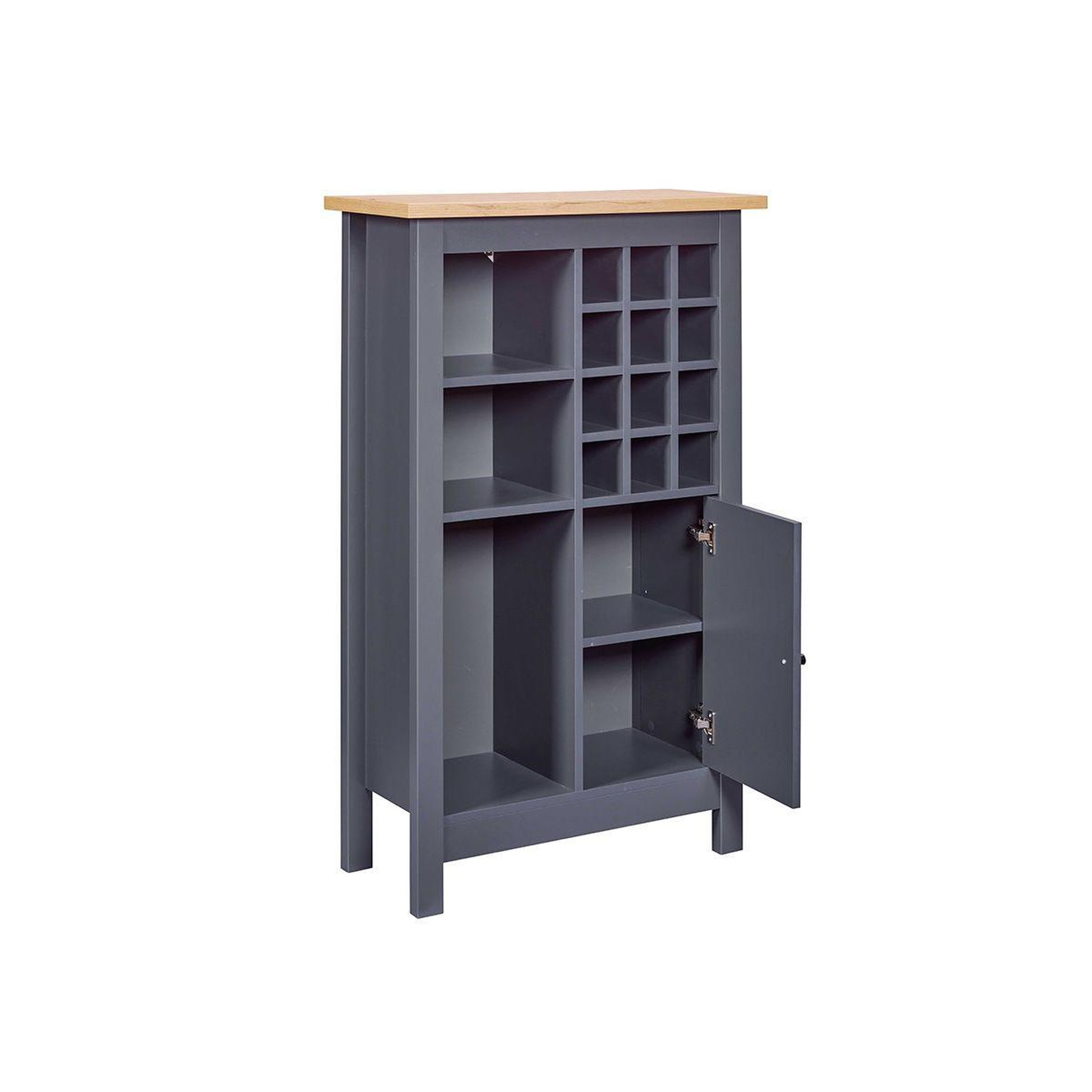 Voir la diapositive 3 : INTERLINK Buffet avec range-bouteilles  nichole  124cm anthracite