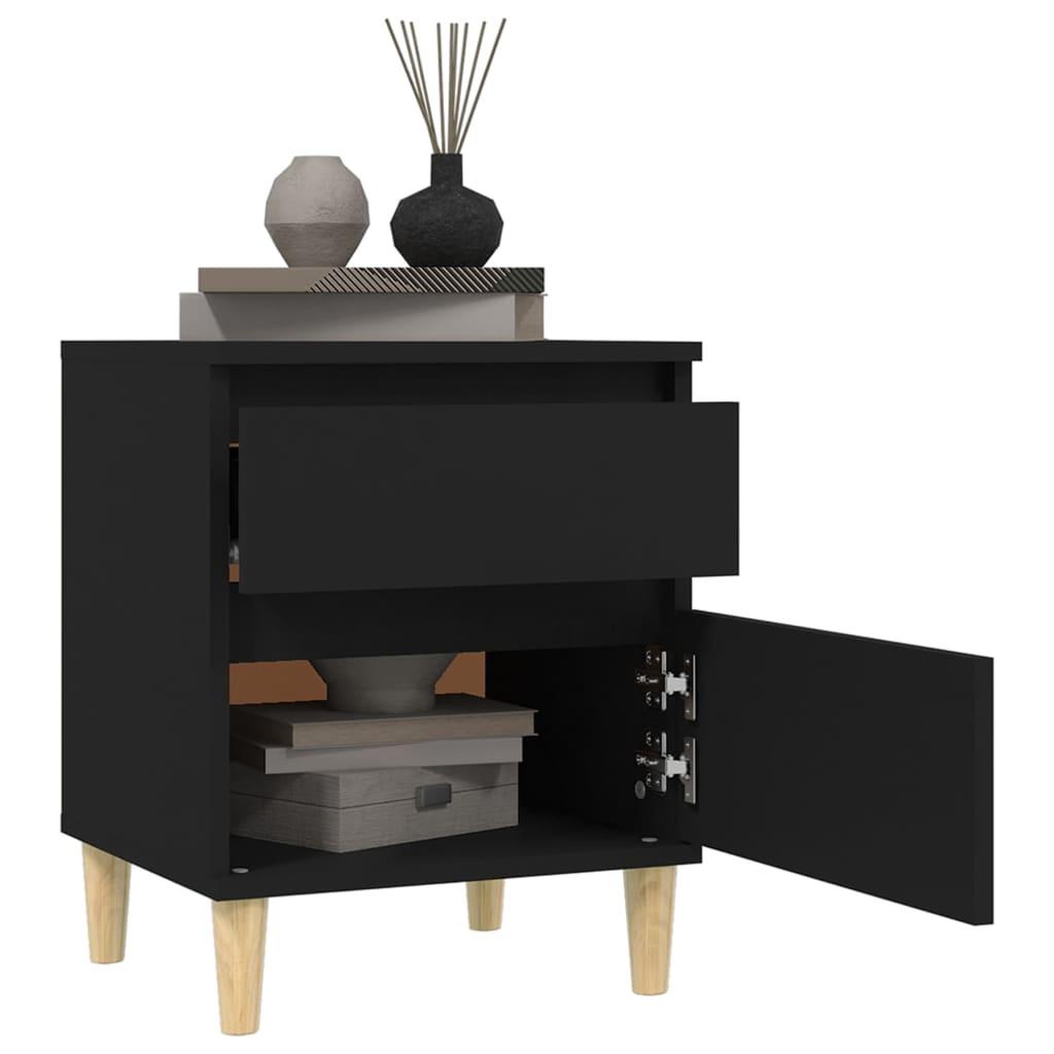 Voir la diapositive 4 : VIDAXL Table de chevet Noir 40x35x50 cm