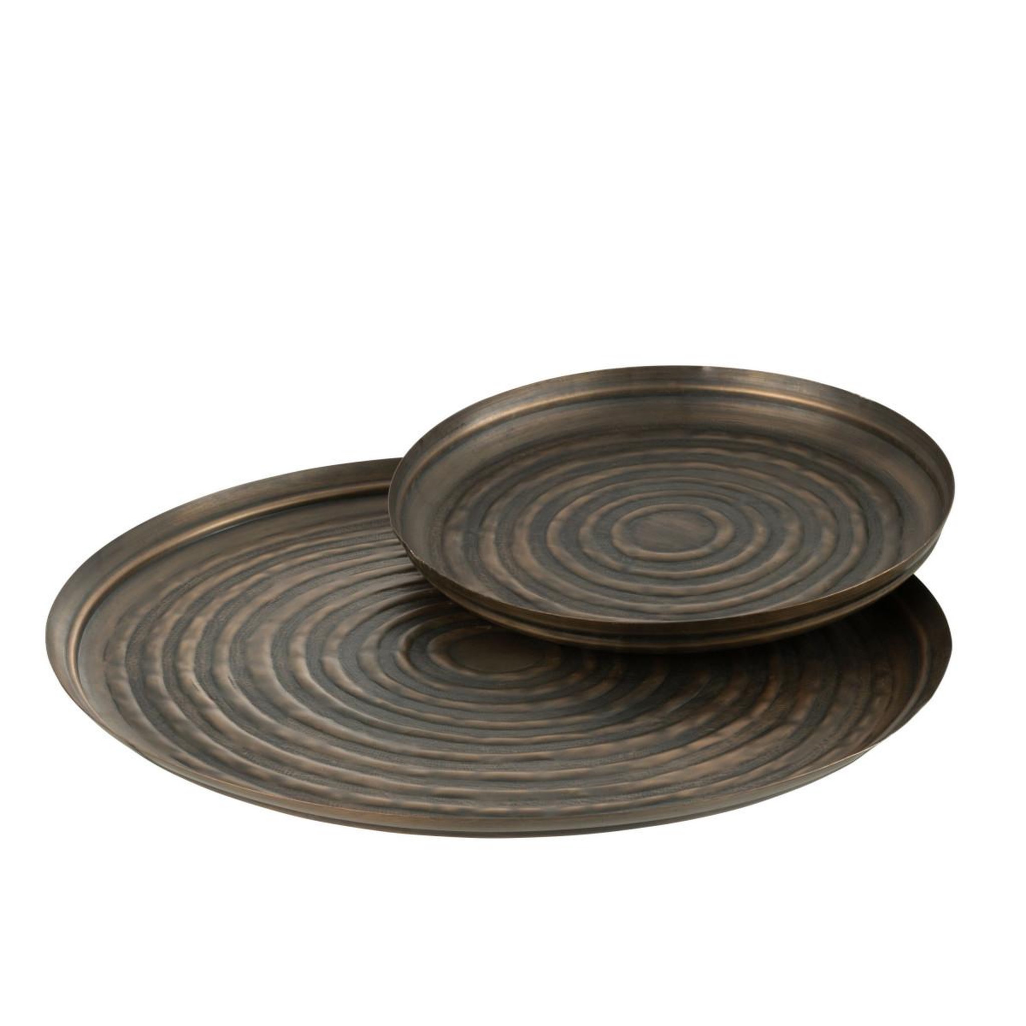 Voir la diapositive 3 : J-LINE Plateau de service en métal  antika  40cm bronze