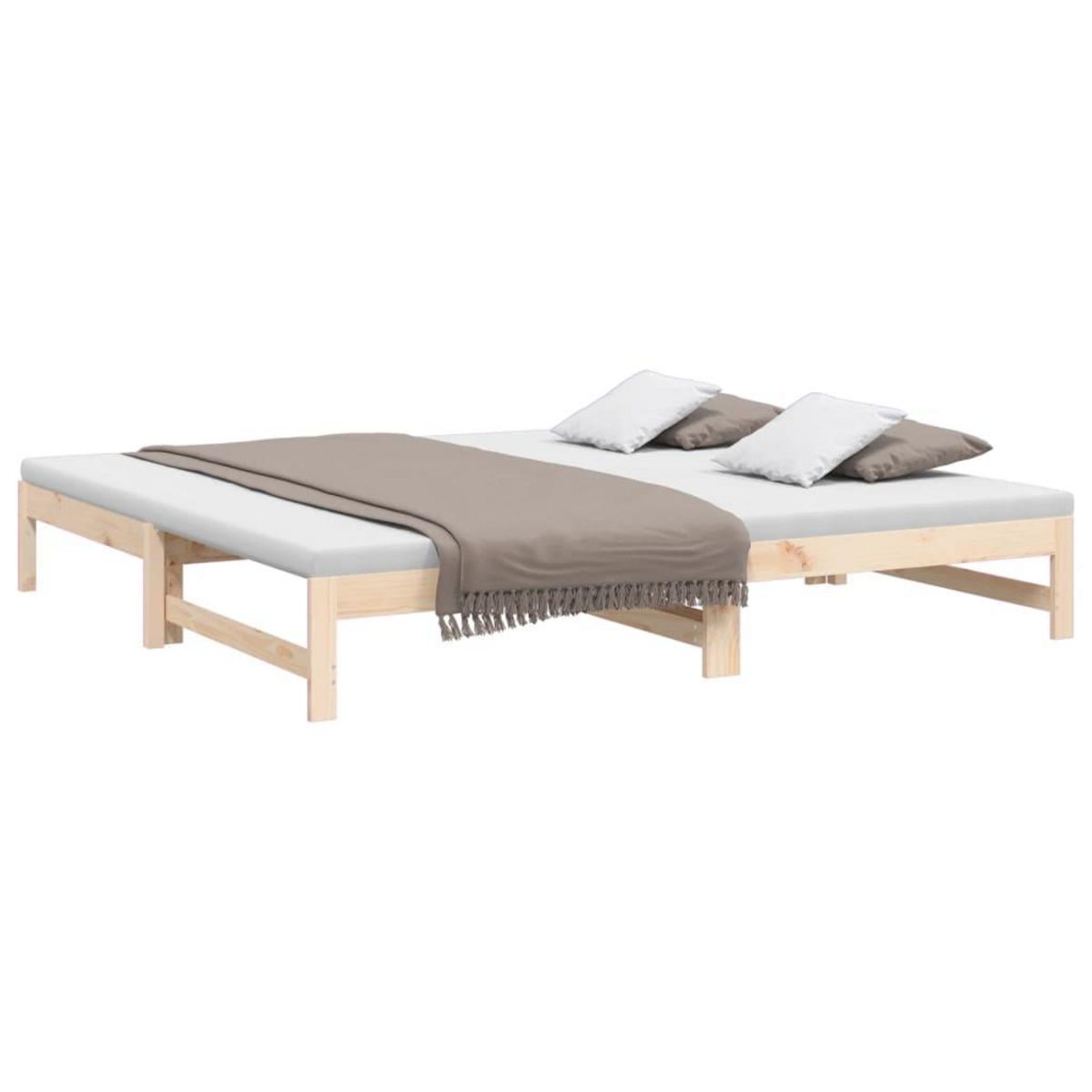 VIDAXL Lit coulissant sans matelas 2x(80x200) cm Bois de pin massif