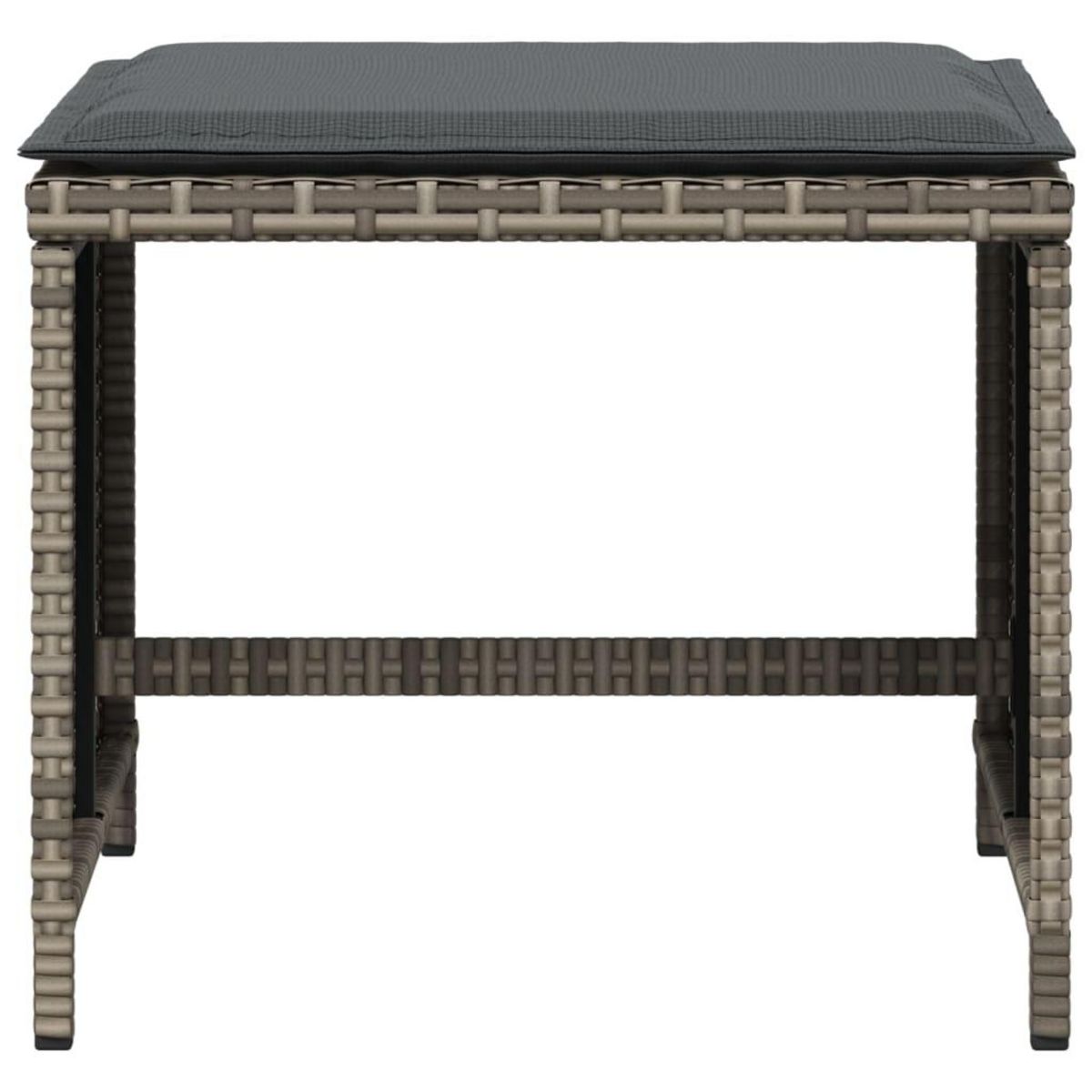 VIDAXL Tabourets de jardin avec coussins lot de 4 gris resine tressee