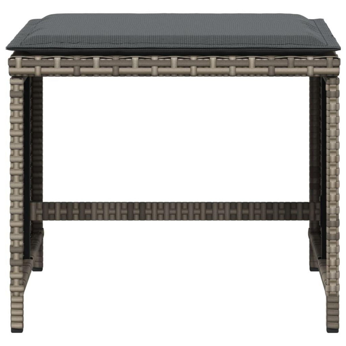 VIDAXL Tabourets de jardin avec coussins lot de 4 gris resine tressee