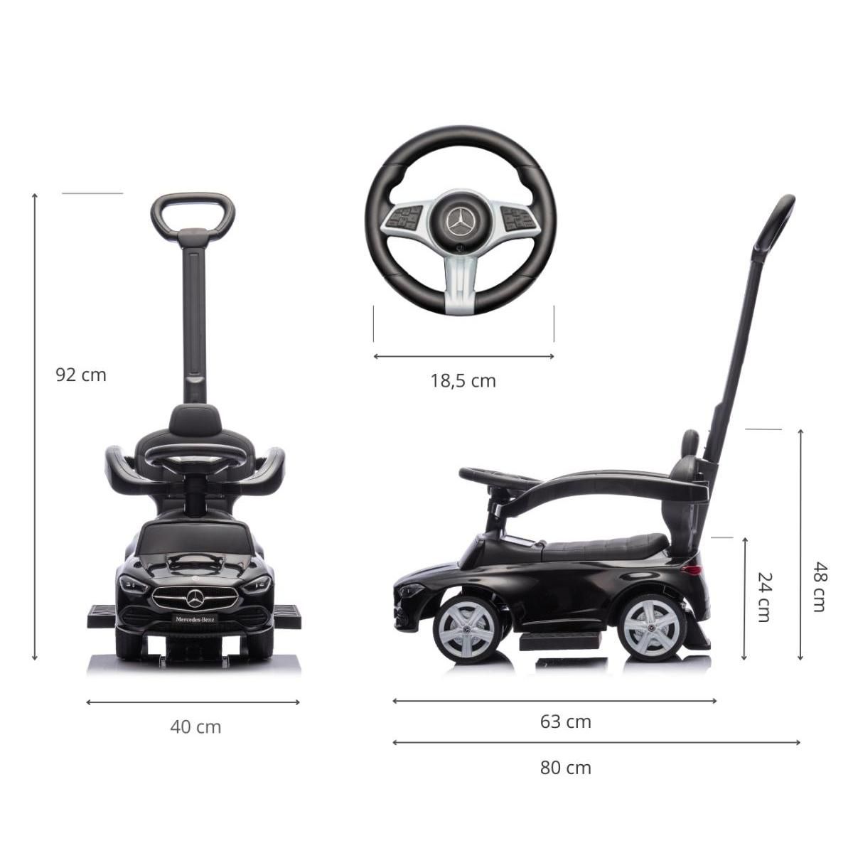 MILLY MALLY Porteur à pousser MERCEDES C-Class Noir