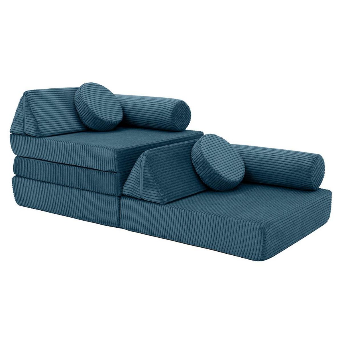 BEST MOBILIER Ines - canapé droit 2 places en velours côtelé