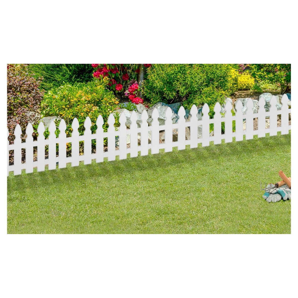 Jardikt Bordurettes plastiques blanches x10 - cloture