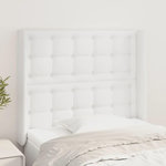VIDAXL Tete de lit avec oreilles Blanc 103x16x118/128 cm Similicuir