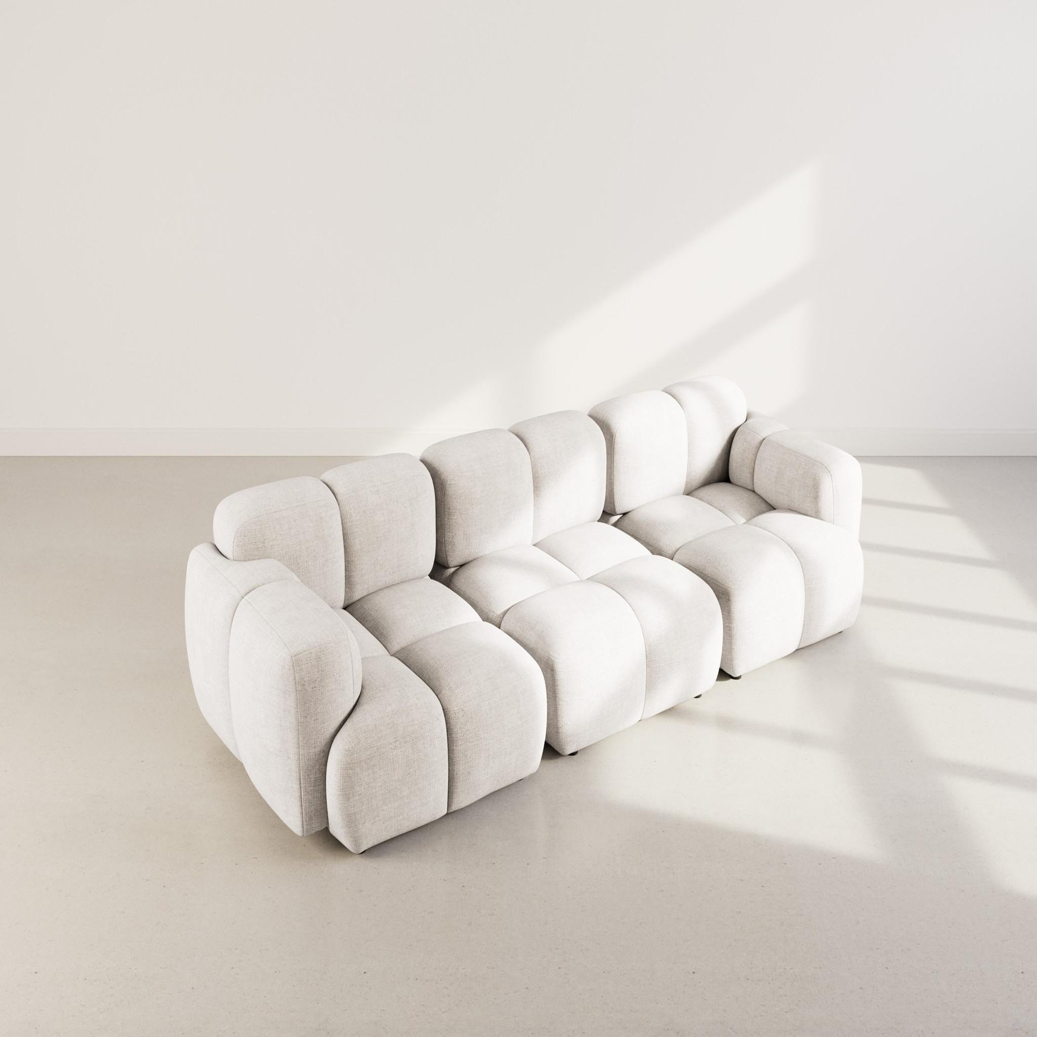 Voir la diapositive 3 : LISA DESIGN Grace - canapé modulable 3 places en velours texturé