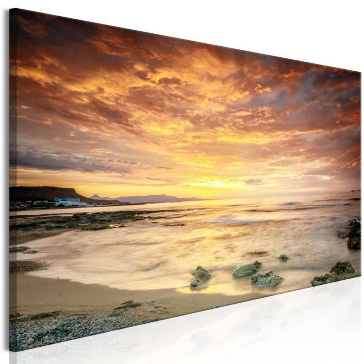 Paris Prix Tableau Imprimé  Beach in Crete Narrow Orange
