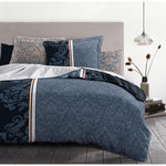 ATELIER DU COTON Parure housse de couette 100% coton 57fils arabesque. Coloris disponibles : Multicolore