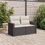 Voir la diapositive 3 : VIDAXL Canape de jardin avec coussins 2 places noir resine tressee