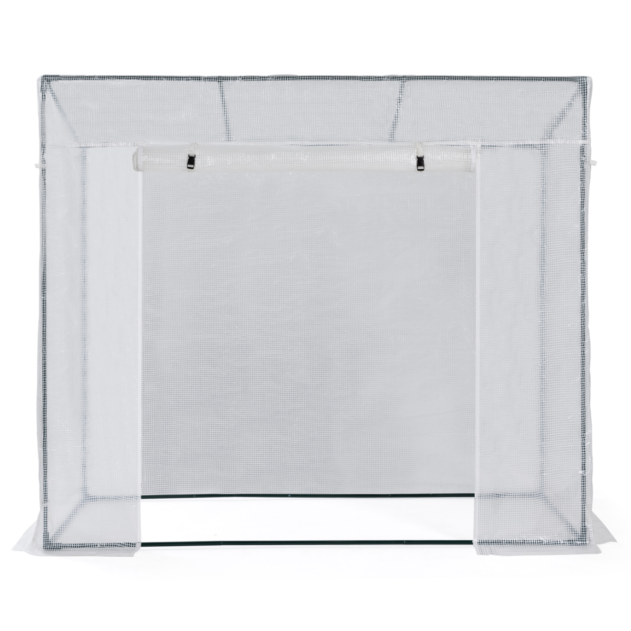 Voir la diapositive 3 : ID MARKET Serre de jardin, serre à tomates 200 x 78 x 169 cm acier + bâche anti-UV avec porte et 2 fenêtres toutes saisons blanche