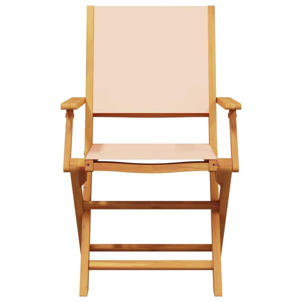VIDAXL Chaises de jardin pliantes lot de 6 beige tissu et bois massif