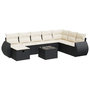 Voir la diapositive 2 : VIDAXL Salon de jardin 9 pcs avec coussins noir resine tressee