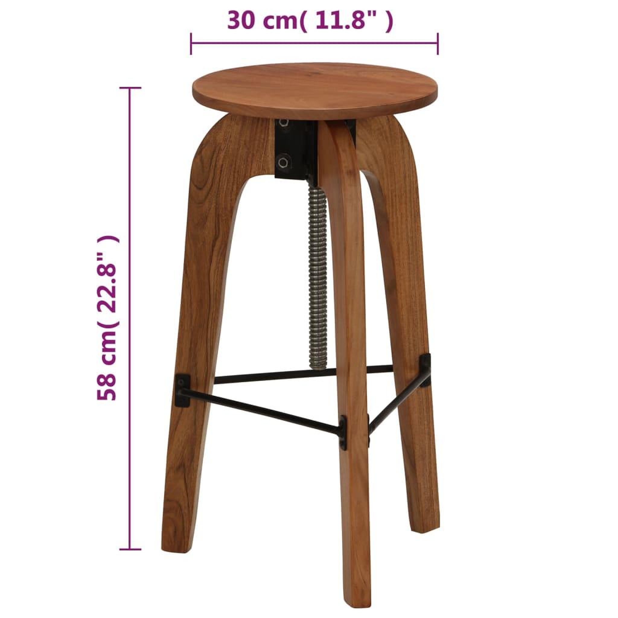Voir la diapositive 6 : VIDAXL Chaises de bar lot de 2 bois d'acacia solide