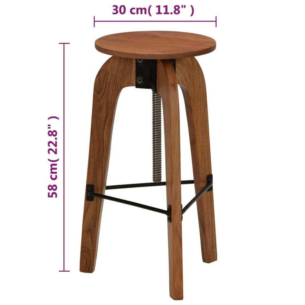 VIDAXL Chaises de bar lot de 2 bois d'acacia solide