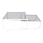 Paris Prix Lot de 2 Tables Basses en Verre  Rocker  80cm Blanc