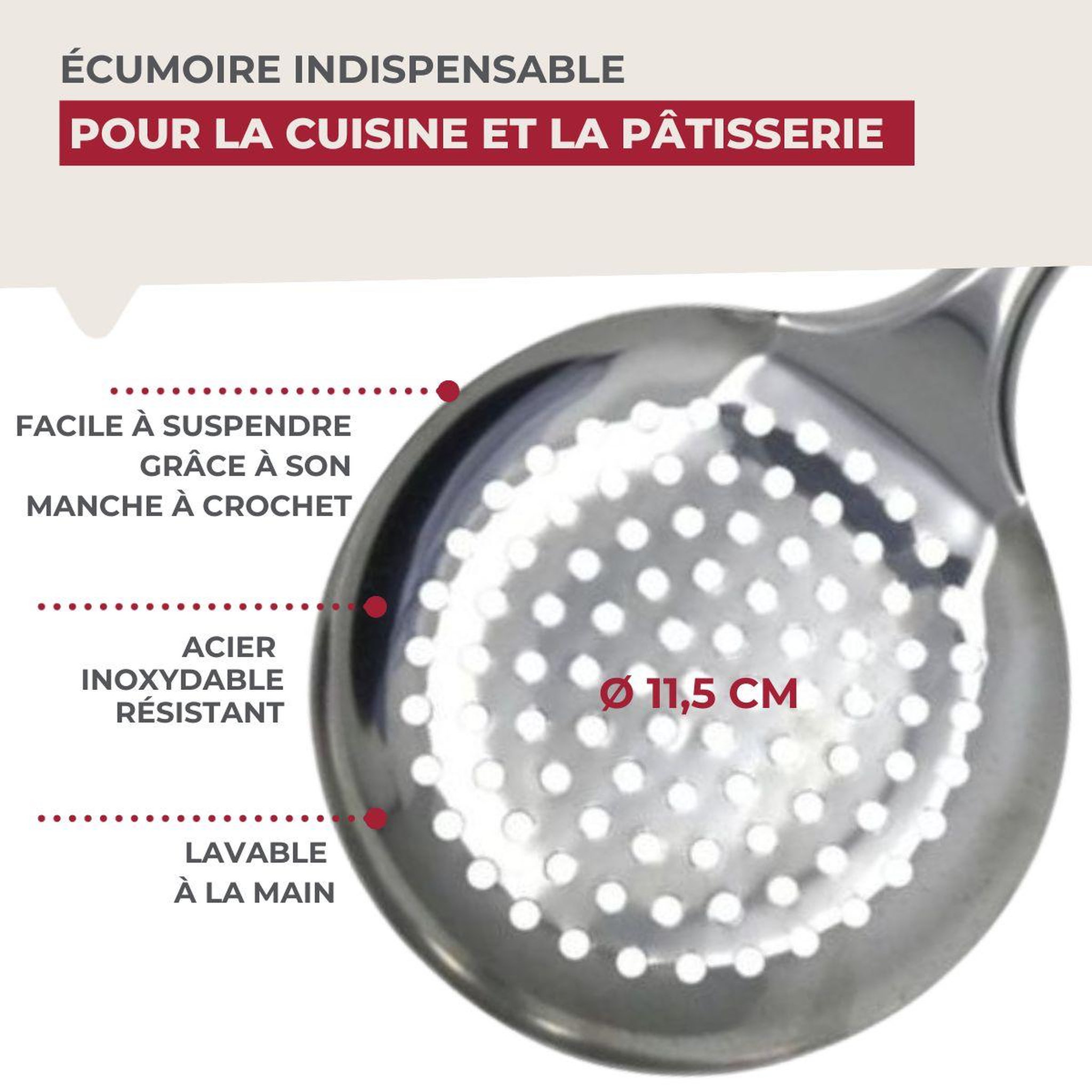 Voir la diapositive 6 : Fackelmann Ecumoire fackelmann 32 cm elemental
