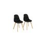 Voir la diapositive 2 : Lot de 2 chaises assise PU pieds bois massif CARLA