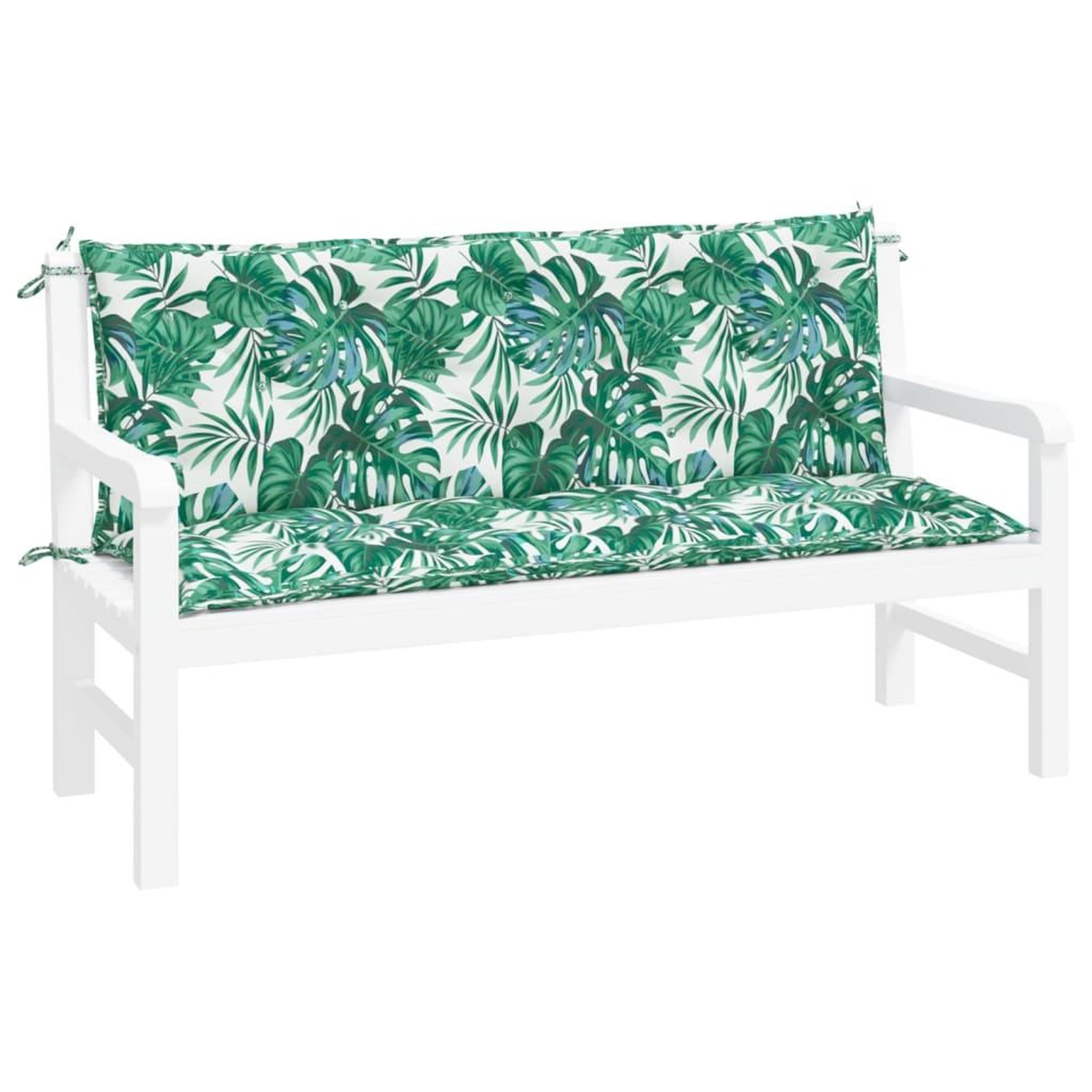 Voir la diapositive 3 : VIDAXL Coussins de banc de jardin lot de 2 motif de feuilles