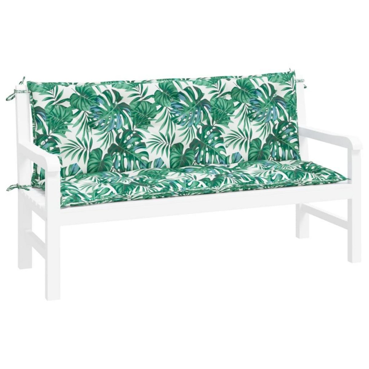 VIDAXL Coussins de banc de jardin lot de 2 motif de feuilles