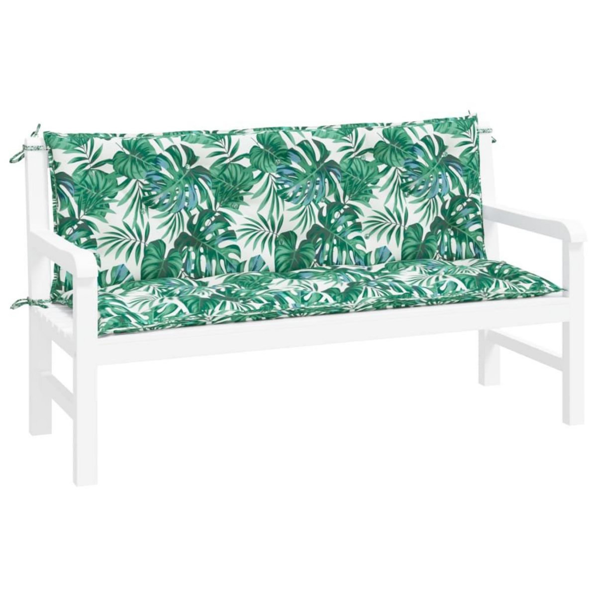 VIDAXL Coussins de banc de jardin lot de 2 motif de feuilles