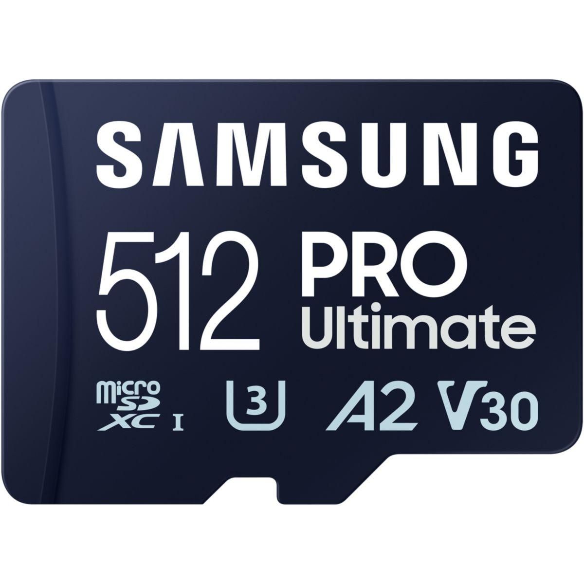 Samsung Carte Micro SD 512 Go Pro Ultimate avec adaptateur