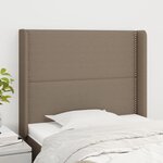 VIDAXL Tete de lit avec oreilles Taupe 103x16x118/128 cm Tissu