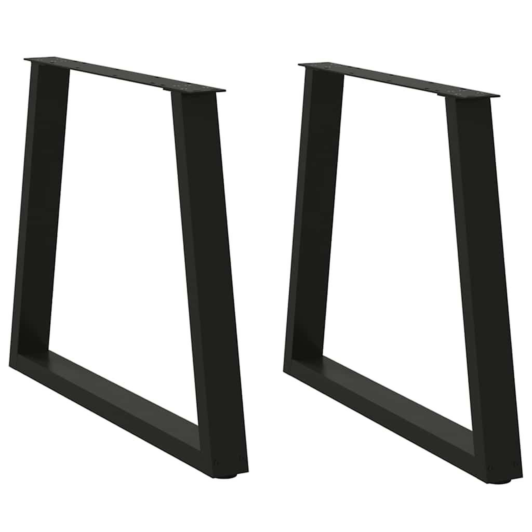 VIDAXL Pieds de table a manger forme de V 2 pcs noir 80x(72-73,3) cm