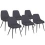 Voir la diapositive 1 : ID MARKET Lot de 6 chaises THALYA en tissu gris avec accoudoirs