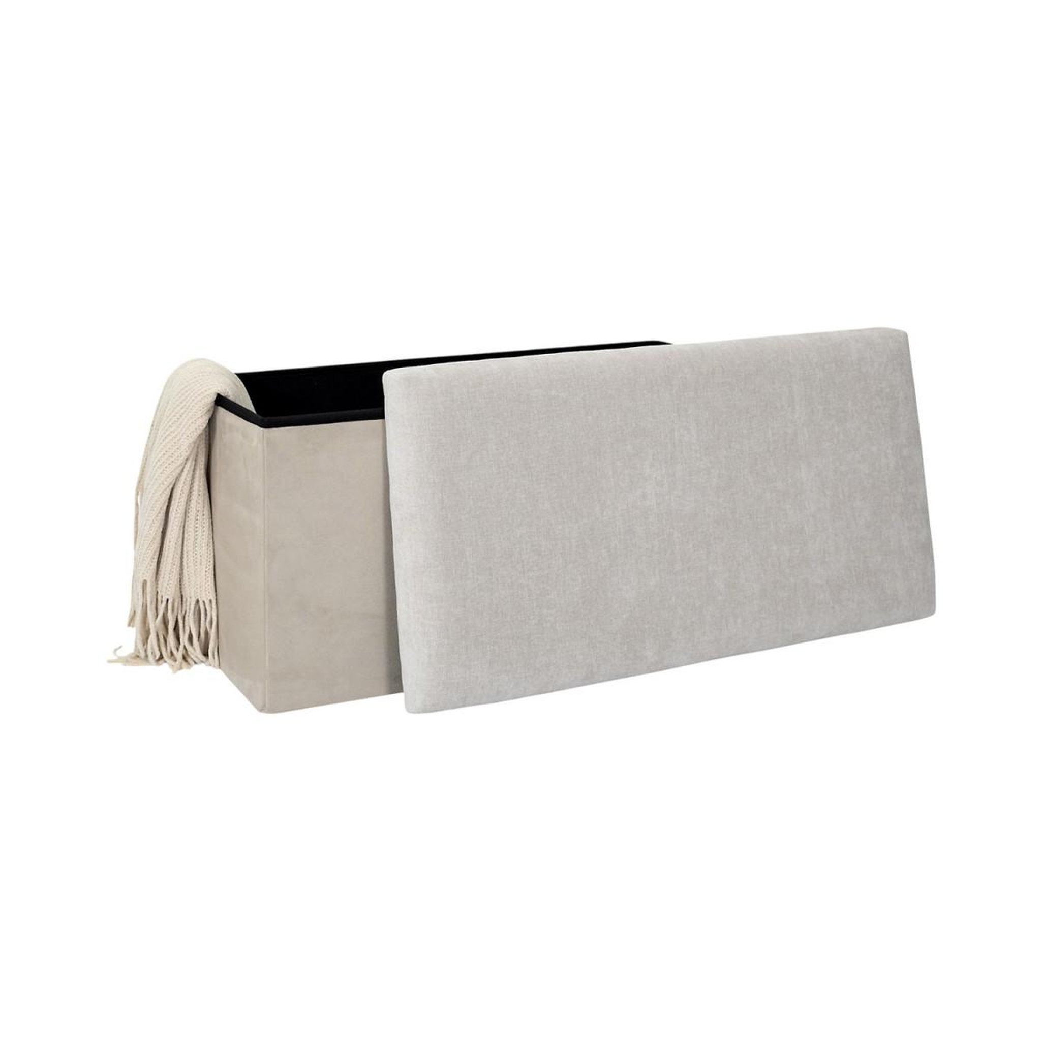 Voir la diapositive 4 : The Home Deco Factory Banc coffre de rangement  emilia  76cm beige