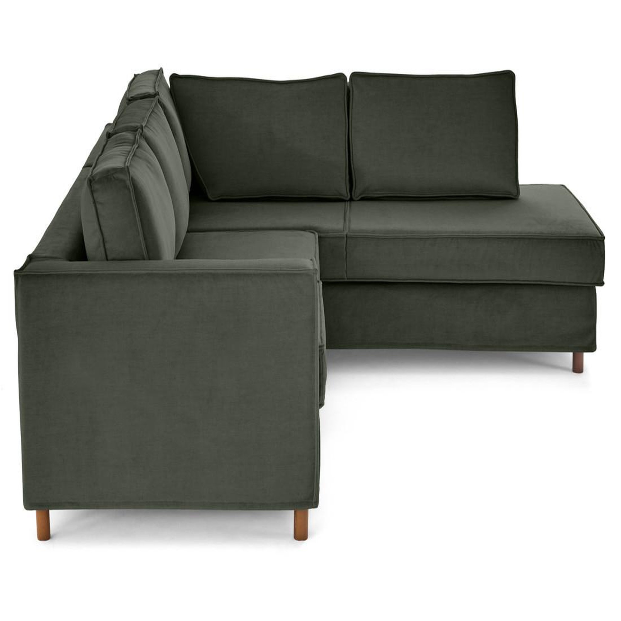 Voir la diapositive 5 : LISA DESIGN Jake - canapé déhoussable d'angle droit 5 places en velours