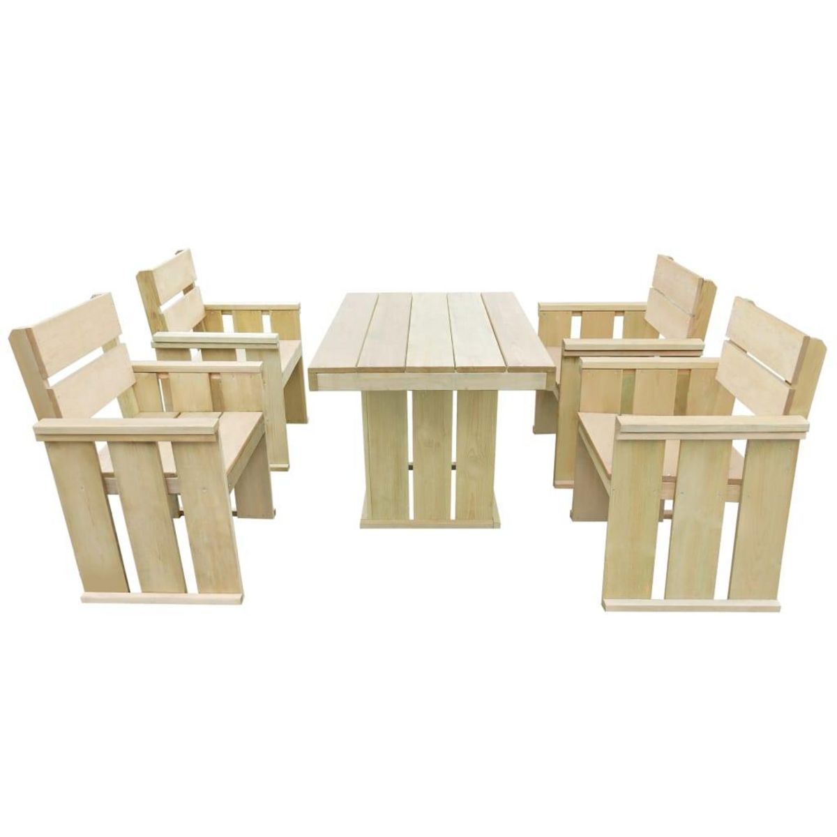 VIDAXL Ensemble a manger d'exterieur 5 pcs Bois de pin impregne