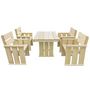 Voir la diapositive 1 : VIDAXL Ensemble a manger d'exterieur 5 pcs Bois de pin impregne