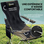 Voir la diapositive 5 : OUTSUNNY Lot de 2 chaises de camping pliantes - repose-pied amovible, rangements - sac transport - noir