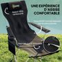 Voir la diapositive 5 : OUTSUNNY Lot de 2 chaises de camping pliantes - repose-pied amovible, rangements - sac transport - noir