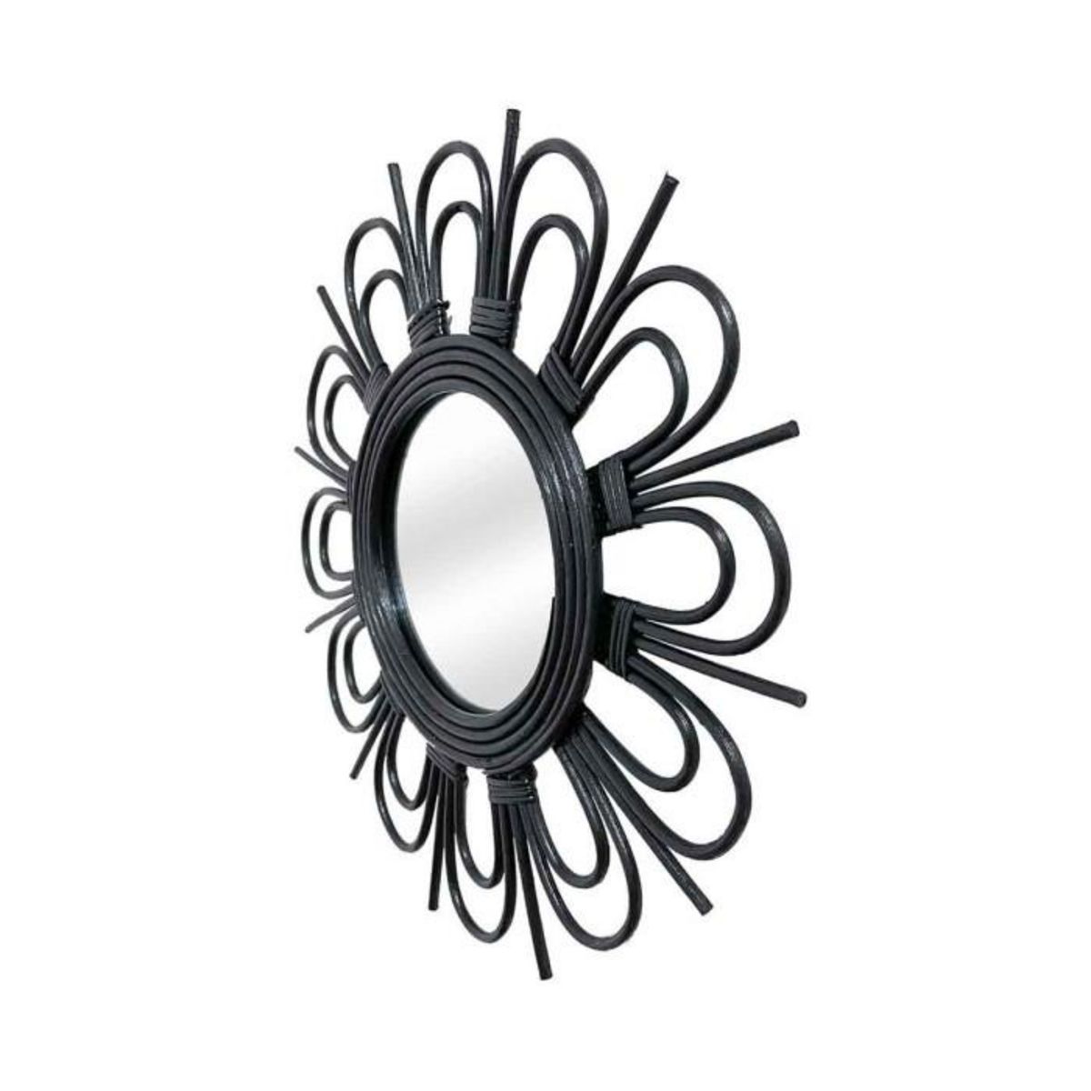 Paris Prix Miroir Mural Design en Rotin  Aina  43cm Noir