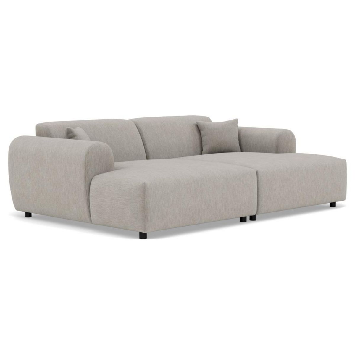 LISA DESIGN Aumance - canapé droit 4 places avec double méridienne assise profonde en velours texturé