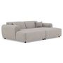 Voir la diapositive 2 : LISA DESIGN Aumance - canapé droit 4 places avec double méridienne assise profonde en velours texturé