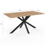 Voir la diapositive 4 : ID MARKET Table à manger rectangle ALIX 8 personnes pied araignée bois et noir 160 cm