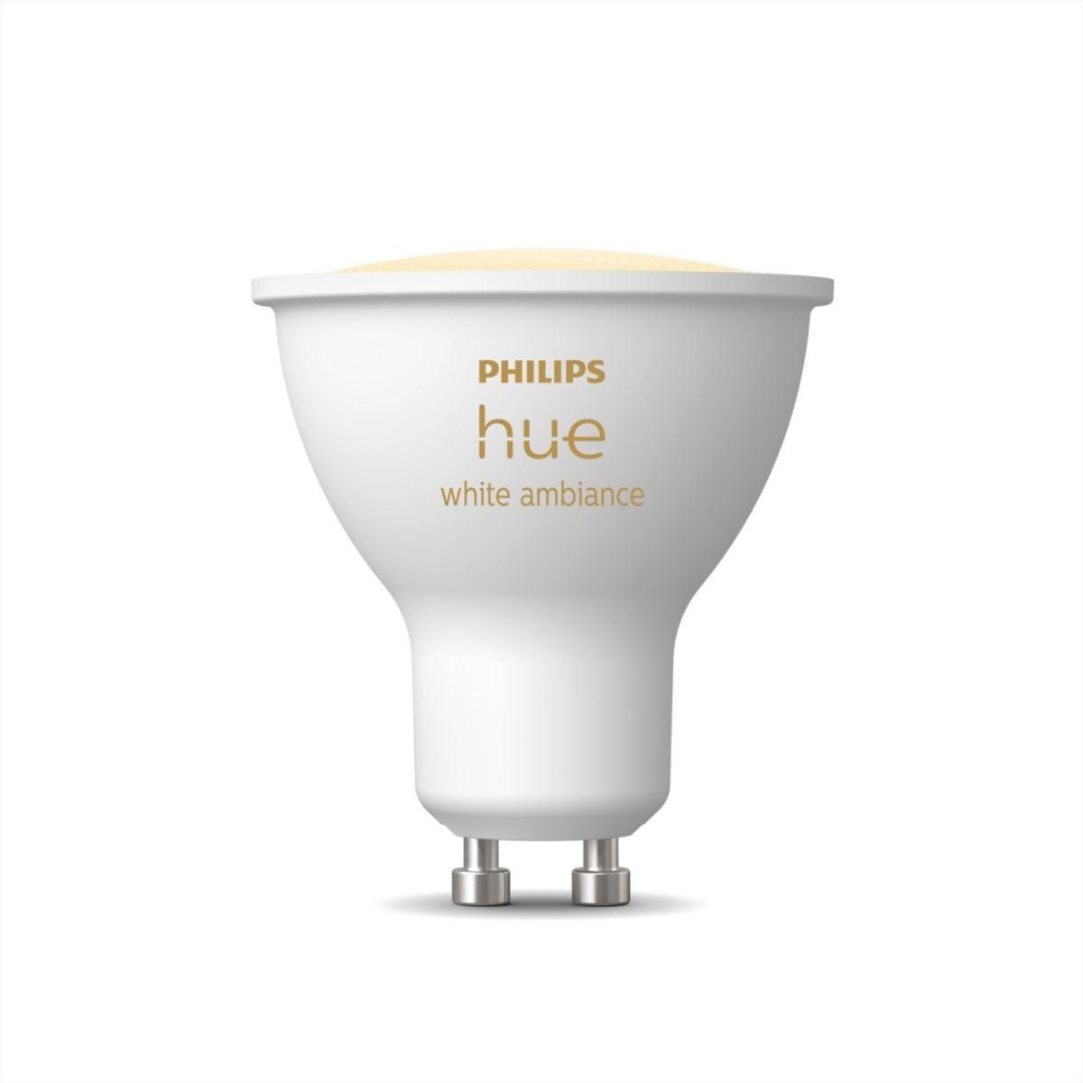 Philips Ampoule LED connectée Hue Spot seul White Ambiance GU10