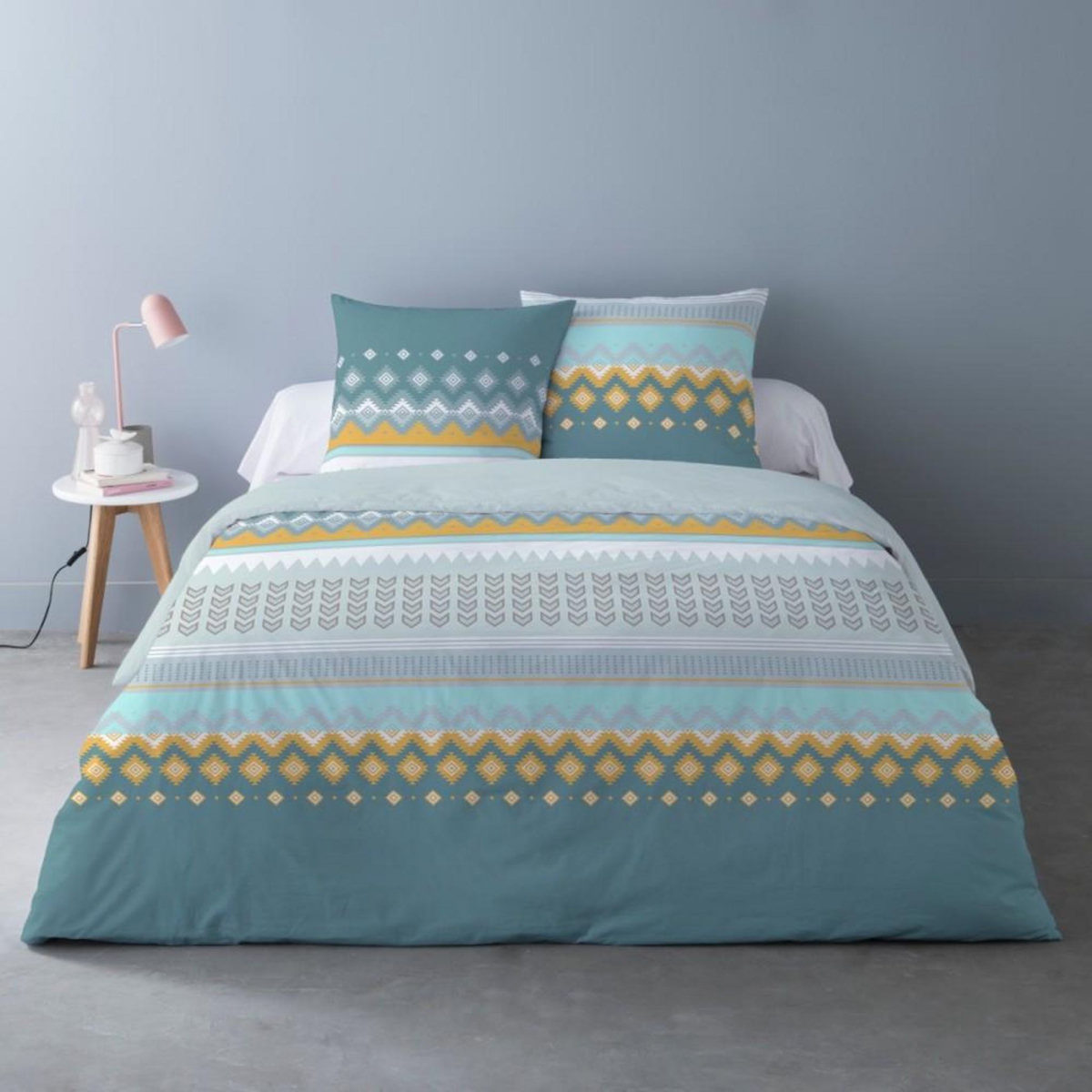 Dourev Housse de couette 240x220 ELKI + 2 taies 100% coton