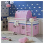 Voir la diapositive 4 : HomeStyle4U Lit mi-haut 90x200 cm avec sommier tunnel rose