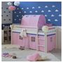 Voir la diapositive 4 : HomeStyle4U Lit mi-haut 90x200 cm avec sommier tunnel rose