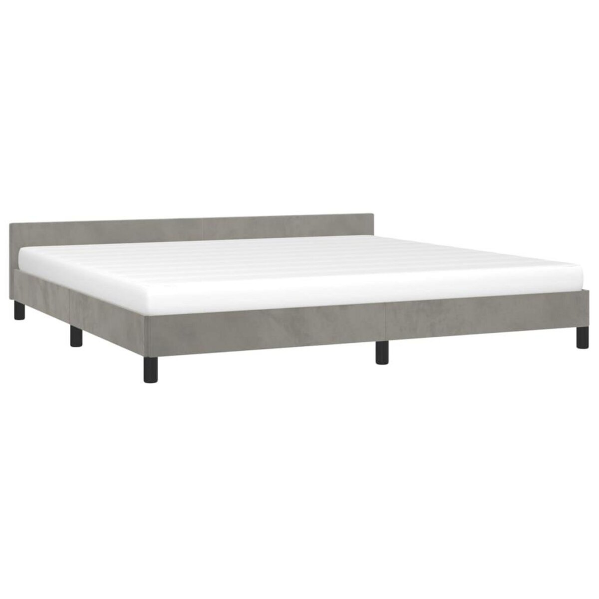 VIDAXL Cadre de lit sans matelas gris clair 200x200 cm velours