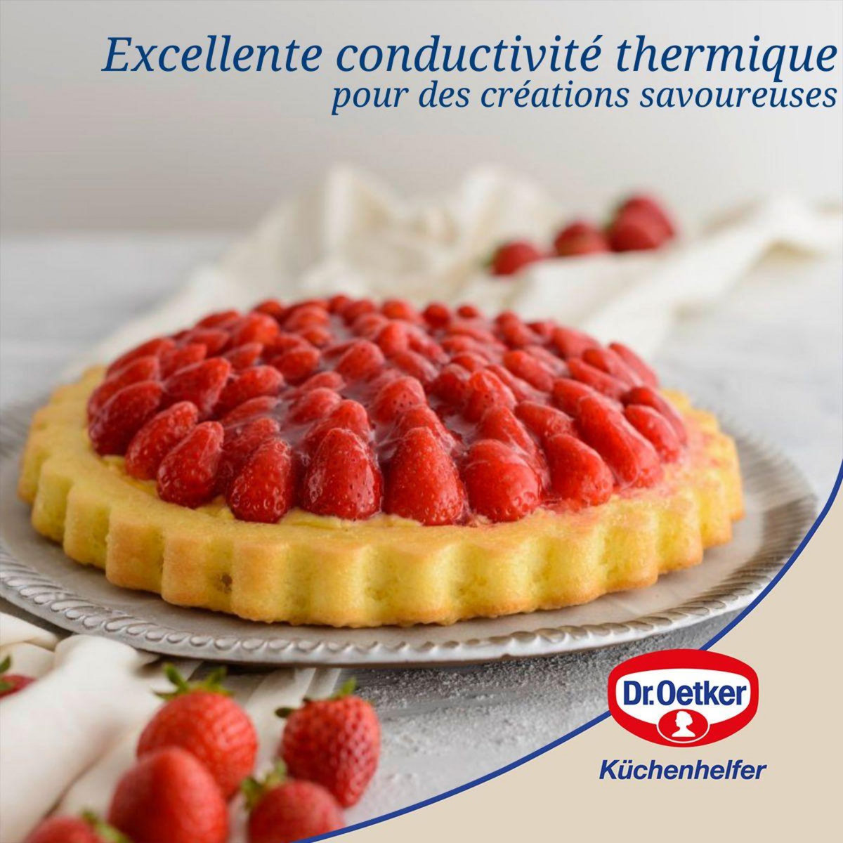 DR.OETKER Moule à tarte en silicone rouge de 26 cm Dr. Oetker Flexxibel Love