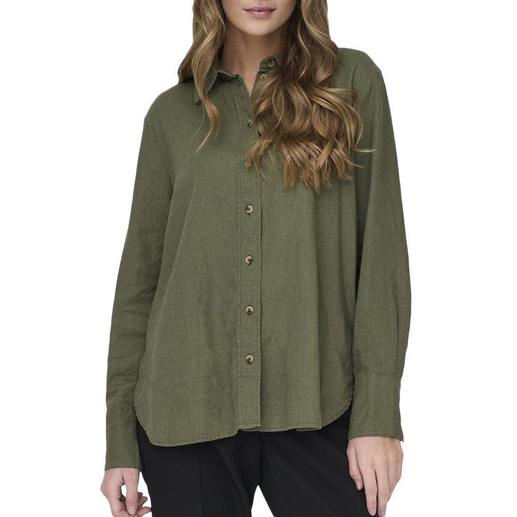 Voir la diapositive 1 : JACQUELINE DE YONG Chemise Kaki Femme JDY Linen